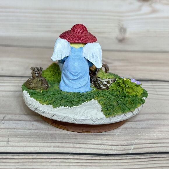 Candle Jar Topper/Lid Angel Watering Flower Garden Basket Summer Groundhog Green - Picture 4 of 10
